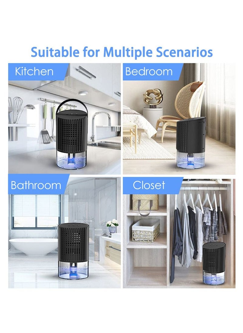 Dehumidifier, Auto-Off Small Dehumidifier Compact and Portable Mini Dehumidifier for Basement, Bathroom, Garage, Wardrobe, RV and Room(Black)