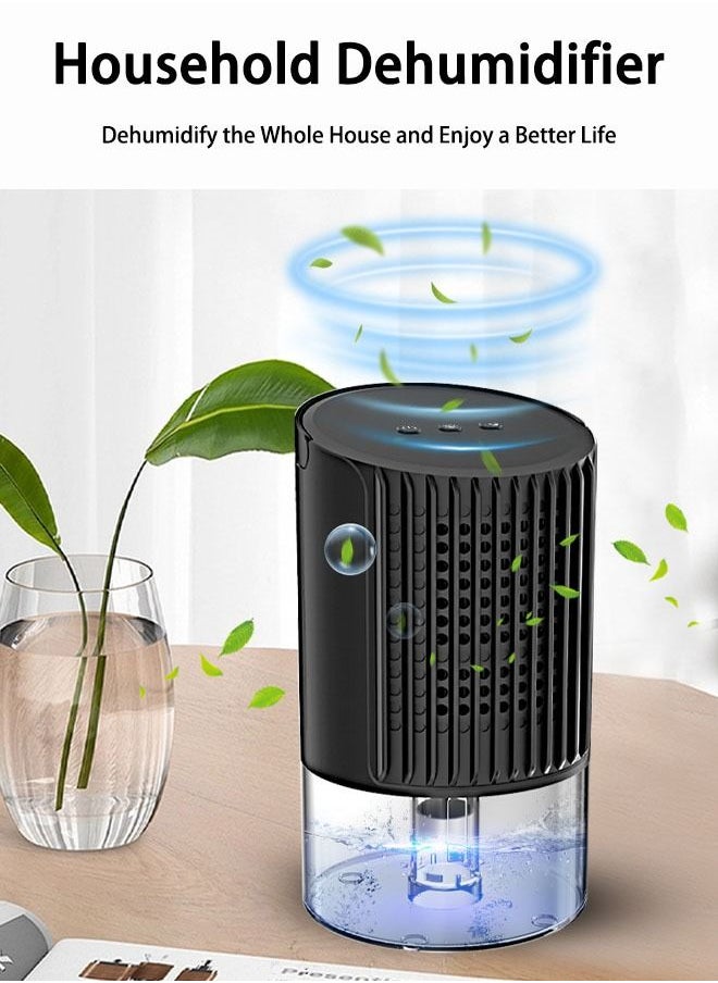 Dehumidifier, Auto-Off Small Dehumidifier Compact and Portable Mini Dehumidifier for Basement, Bathroom, Garage, Wardrobe, RV and Room(Black)