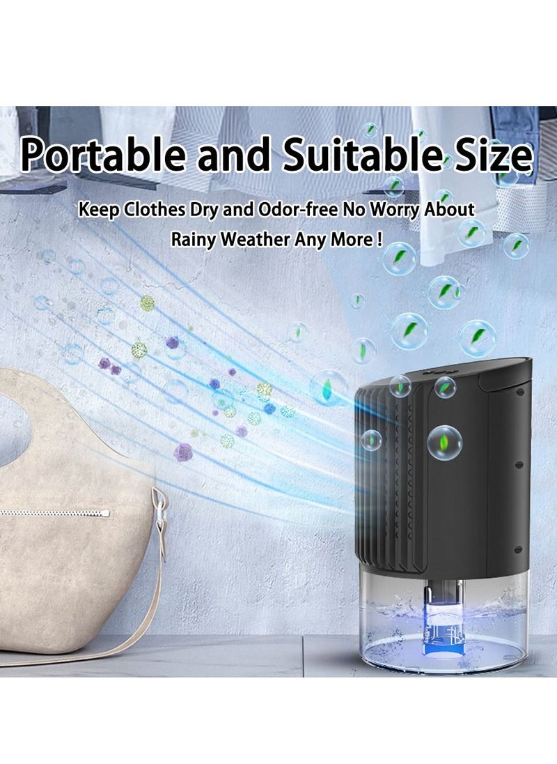 Dehumidifier, Auto-Off Small Dehumidifier Compact and Portable Mini Dehumidifier for Basement, Bathroom, Garage, Wardrobe, RV and Room(Black)