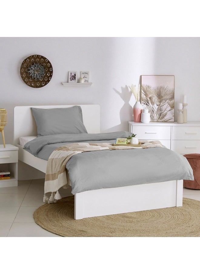 Ballina 2-Piece Solid Cotton Single Duvet Cover Set 200 x 135 cm