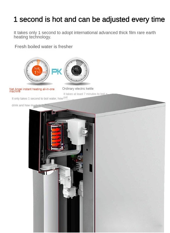 High-end Desktop Direct Drinking Water Purifier Tap Water Filtration Fully Automatic Water Inlet Purification Integrated Machine Instant Hot Adjustable Temperature Pure Water Drinking Machine for Home and Office Use Pure Water Machine with RO Reverse Osmosis UV Sterilization System