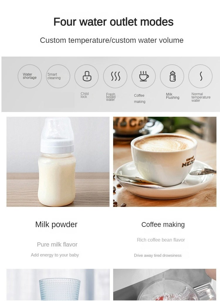 High-end Desktop Direct Drinking Water Purifier Tap Water Filtration Fully Automatic Water Inlet Purification Integrated Machine Instant Hot Adjustable Temperature Pure Water Drinking Machine for Home and Office Use Pure Water Machine with RO Reverse Osmosis UV Sterilization System