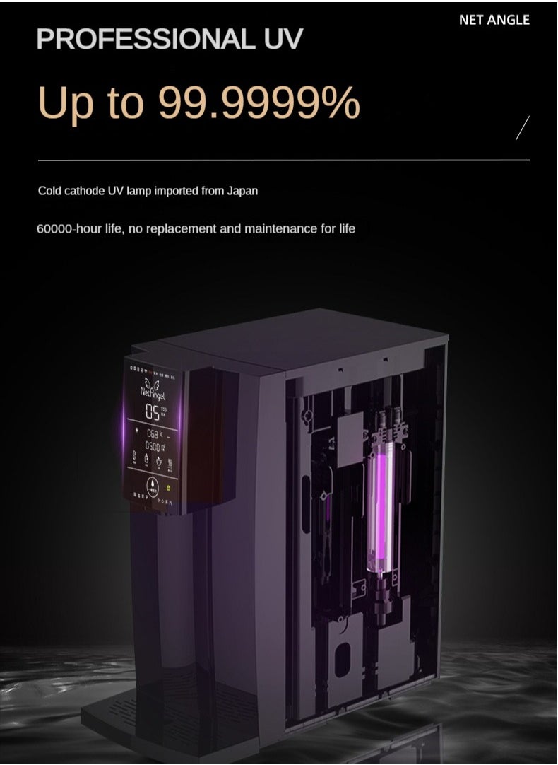 High-end Desktop Direct Drinking Water Purifier Tap Water Filtration Fully Automatic Water Inlet Purification Integrated Machine Instant Hot Adjustable Temperature Pure Water Drinking Machine for Home and Office Use Pure Water Machine with RO Reverse Osmosis UV Sterilization System