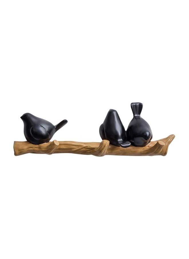 Qiangtie 3D Birds Shape Decorative Hook Black/Brown 34x6.5x11cm