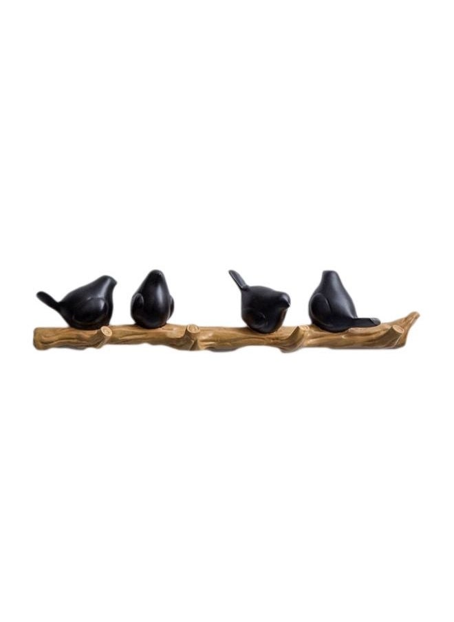 Qiangtie 3D Birds Shape Decorative Hook Black/Brown 47x6x10cm