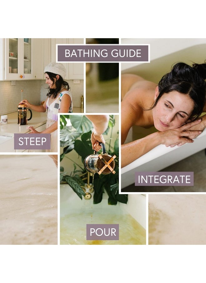 Botanical Bath Tea | New Moon Herbal Ayurvedic Bath Tea Soak W/Lavender, Jasmine & Chamomile For 2 Baths & Organic Body Care For Lunar Alignment | Made In Usa