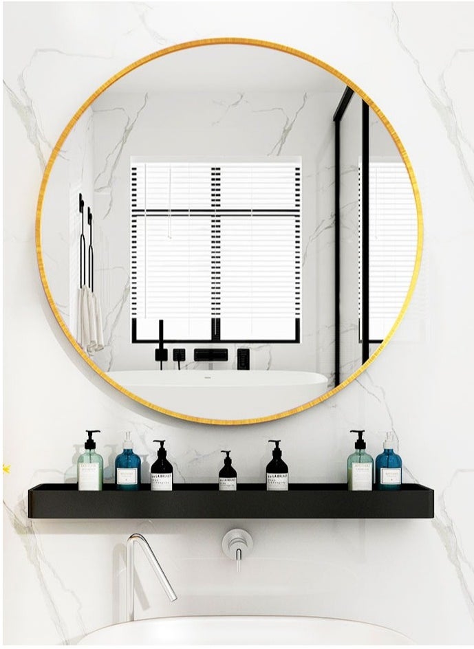 Bathroom Mirror Wanity Mirror Makeup Mirror, High Definition Glass No Punching Required Decorative Mirror, Suitable for Bathroom Bedroom Hotel Hair Salon（60*60CM）