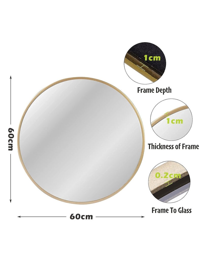 Bathroom Mirror Wanity Mirror Makeup Mirror, High Definition Glass No Punching Required Decorative Mirror, Suitable for Bathroom Bedroom Hotel Hair Salon（60*60CM）