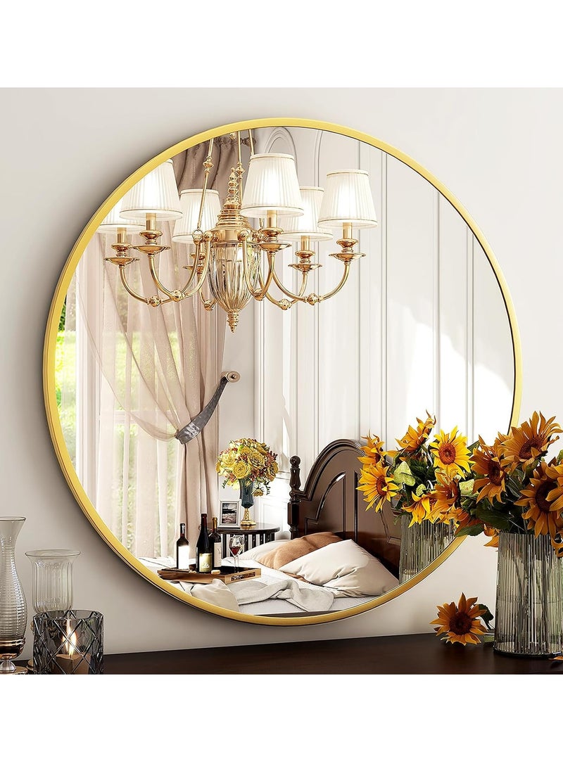 Bathroom Mirror Wanity Mirror Makeup Mirror, High Definition Glass No Punching Required Decorative Mirror, Suitable for Bathroom Bedroom Hotel Hair Salon（60*60CM）