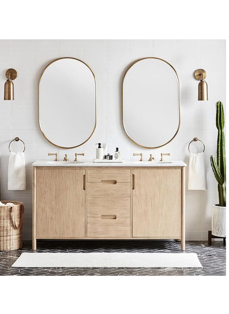 Bathroom Mirror Full Length Mirror Wall Mounted Oval Mirror Makeup Mirror Dressing Mirror Frame Mirror for Bathroom Living Room Bedroom (50*83CM)