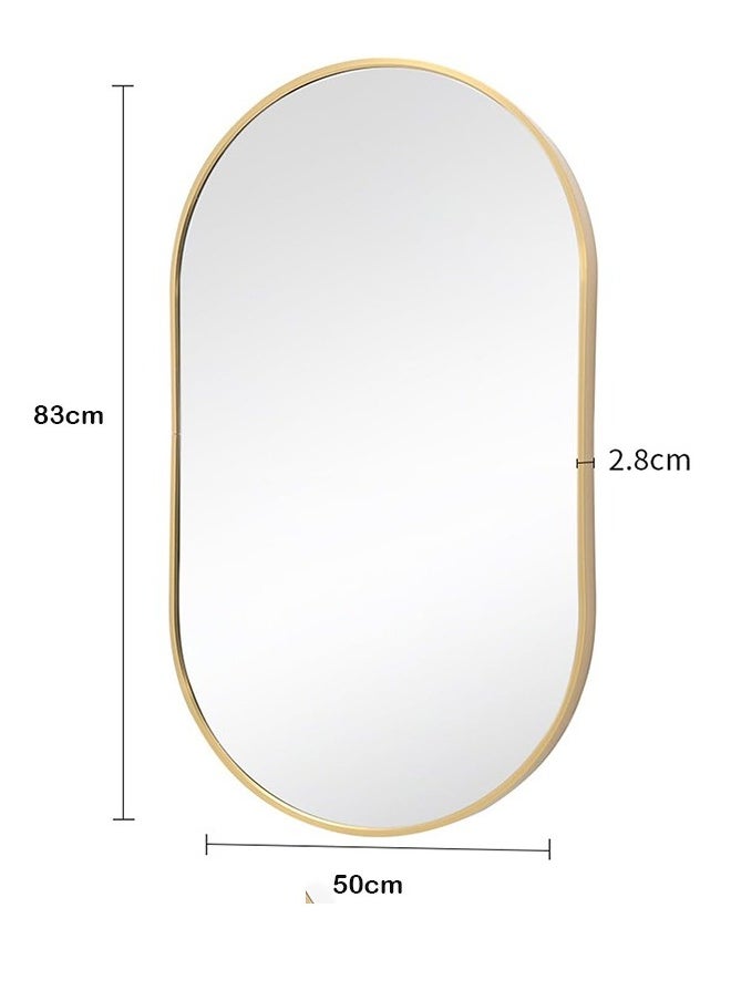 Bathroom Mirror Full Length Mirror Wall Mounted Oval Mirror Makeup Mirror Dressing Mirror Frame Mirror for Bathroom Living Room Bedroom (50*83CM)