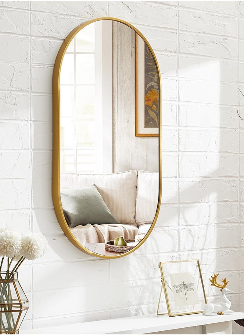 Bathroom Mirror Full Length Mirror Wall Mounted Oval Mirror Makeup Mirror Dressing Mirror Frame Mirror for Bathroom Living Room Bedroom (50*83CM)