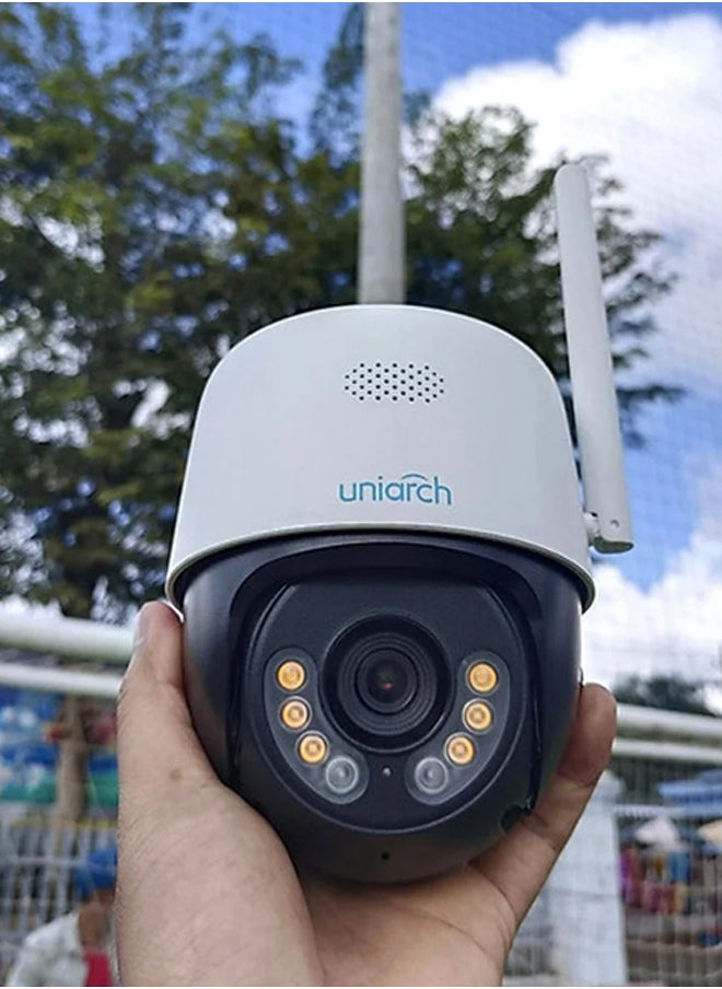 UNIARCH Dual Lens (3.0 MP + 3.0 MP) Outdoor Smart WiFi 360º PTZ CCTV Camera - UHO-P2S-M33F34 with free 64GB SD card