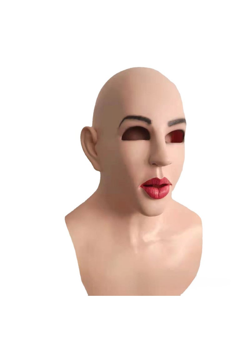 Latex Female Mask Halloween Prop TikTok Cosplay