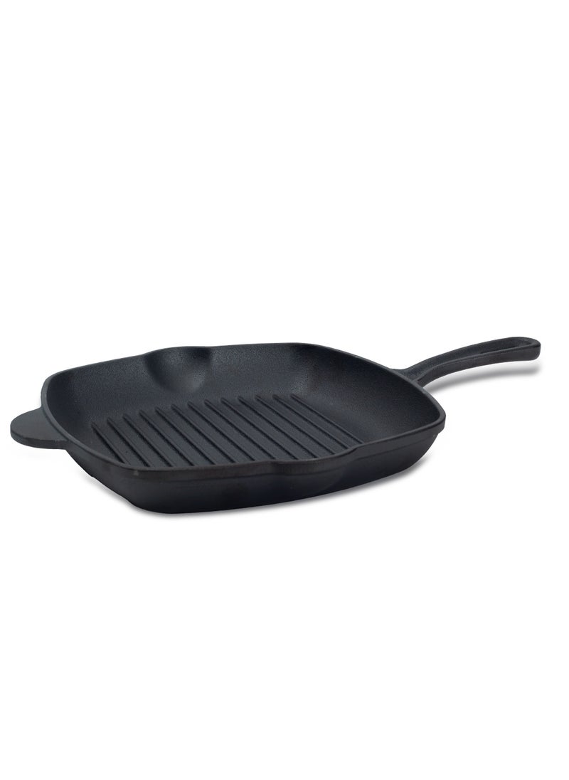 HOMEWAY Cast Iron Grill Pan 27cm - Durable, Nonstick, and Versatile Cookware