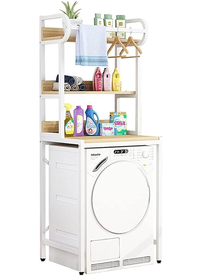 3-Tier Wash Machine Rack Laundry Room Storage Shelves Bathroom Corner Stand Home Storage Organizer Space Saver White