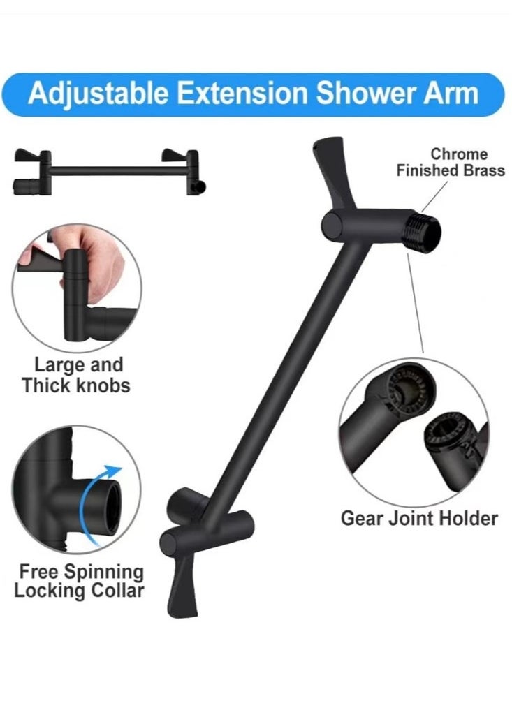 1-Set Exposed Shower System Triple Function Bathroom Shower Head 20cm Square Rainfall Shower Head with Handheld Complete Shower Set Silver