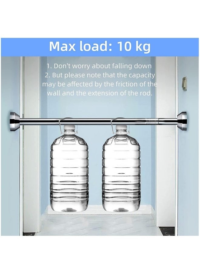 Shower Curtain Rod, 150-250cm Adjustable Tension Spring,Telescopic Curtain Pole Stainless Steel Extendable Clothes Rail Extendable Pole,No Drilling