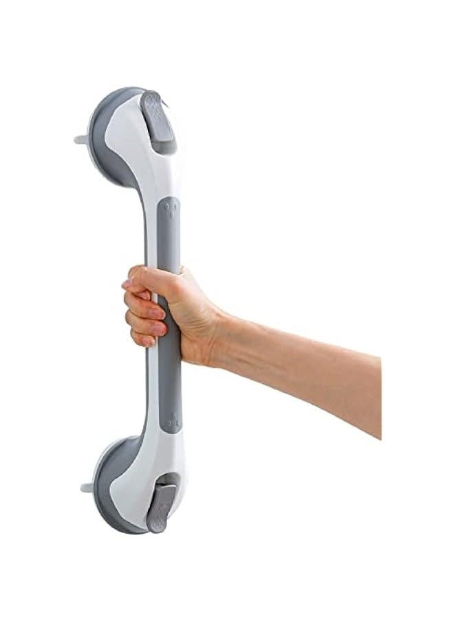 Suction Cup Handle for Bathroom, 43 cm Strong Grip Shower Grab Bars for Disabled, Seniors, Injured, Support Up to 119 kg No Drilling and Removable, Safety Shower Handle – Grey