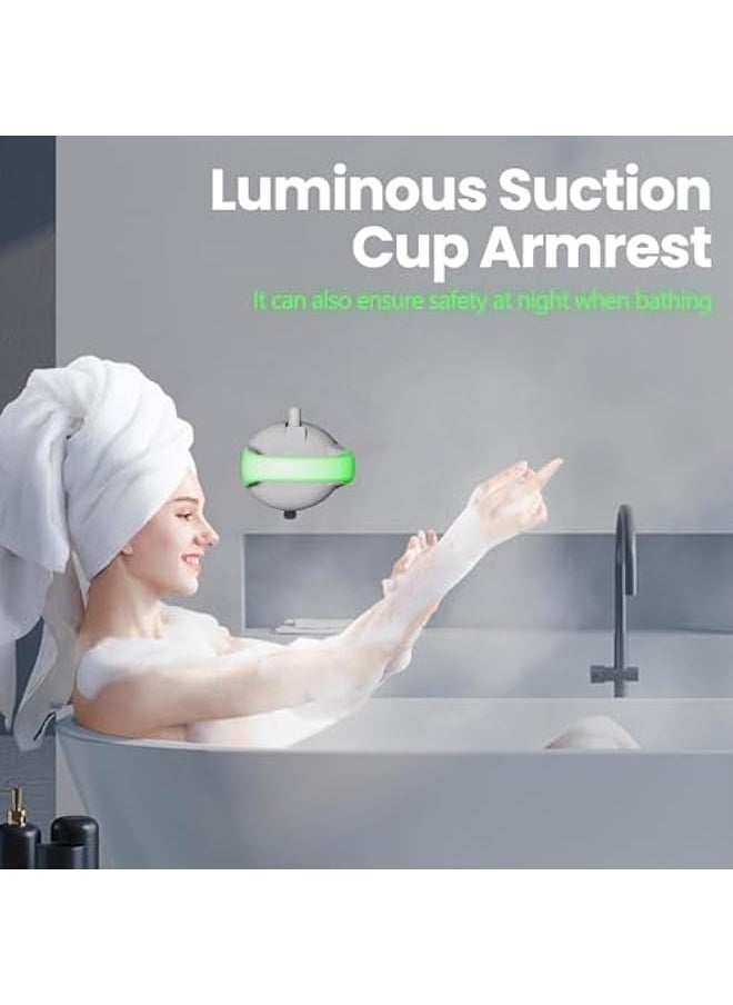 Suction Cup Shower Handle, Fluorescent Safety Handle for Bathroom, Toilet Grab Bar, No Drilling Portability Shower Hold Bar for Elderly