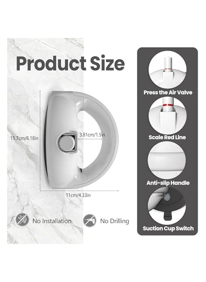 Suction Cup Shower Handle, Fluorescent Safety Handle for Bathroom, Toilet Grab Bar, No Drilling Portability Shower Hold Bar for Elderly