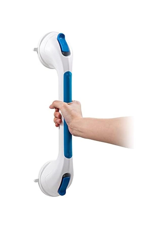 Suction Cup Handle for Bathroom, Shower Grab Bars Strong Grip for Disabled, Seniors, Injured, Safety Shower Handle Support Up to 119 kg Without Drilling and Removable – Blue