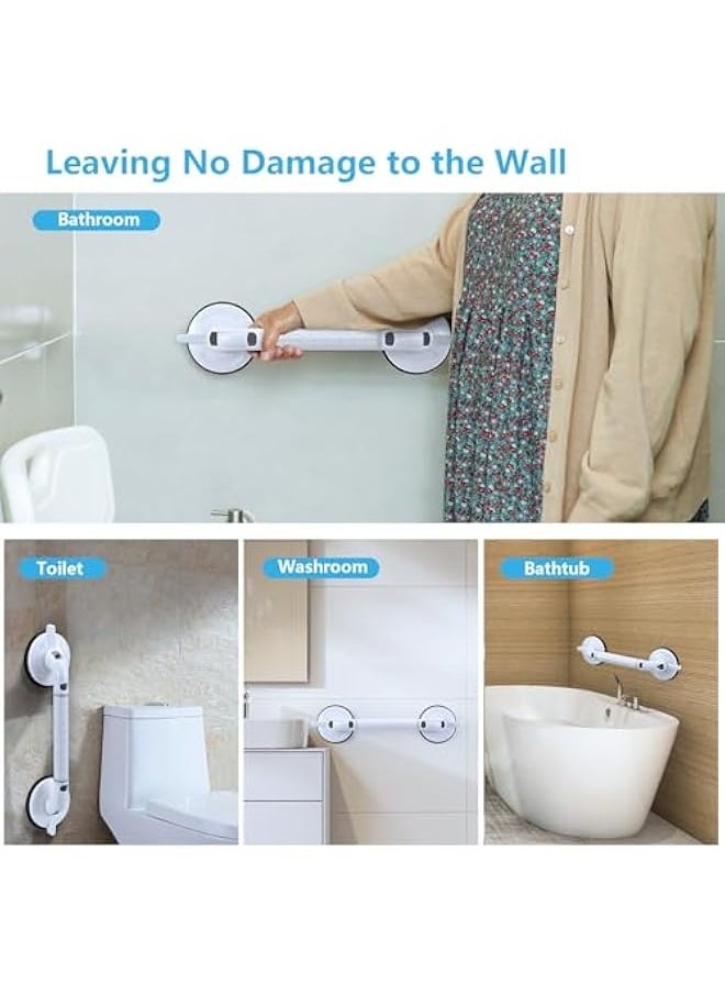 46 cm Suction Cup Shower Bar - Safety Indicator - Handles for Elderly and Disabled - Non-slip Grip - Large and Powerful Suction Cups 12 cm