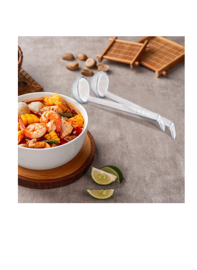 20 Pcs 1 oz Plastic Small Ladles with 7 Inches Long Acrylic Handle, Mini Ladle for Serving Salsa Sauce, Dressing Punch Bowl, Sauces and Toppings, Transparent