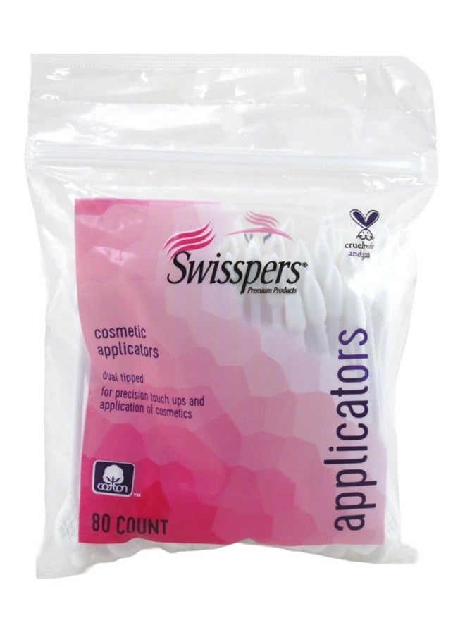 Cotton Swabs 80 Count Cosmetic Applicators (Pack Of 3)