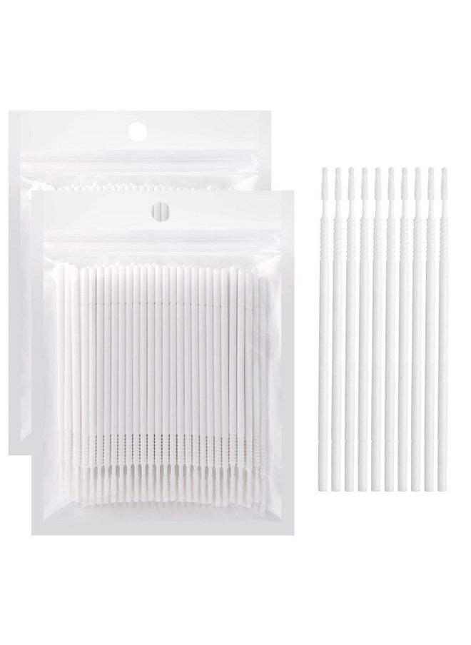 200Pcs Micro Applicators Brushes Mini Cotton Swabs Remove Grafted Eyelash Glue Dedicated Brush Disposable Microswabs For Eyelash Extensions Make Up And Lash Clean And Personal Care (White 1)