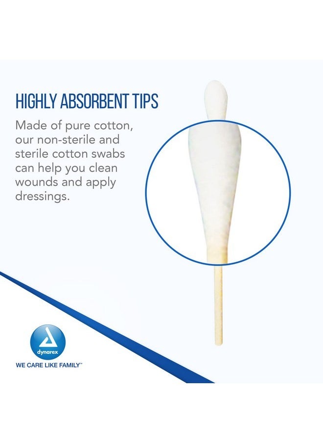 3-Inch Non-Sterile Cotton Tipped Applicators - Single-Use Wooden Cotton Tip Applicators For Wound Care, Dressing, Hygiene, Makeup, Cleaning, Jewelry - 1 Box Of 1000