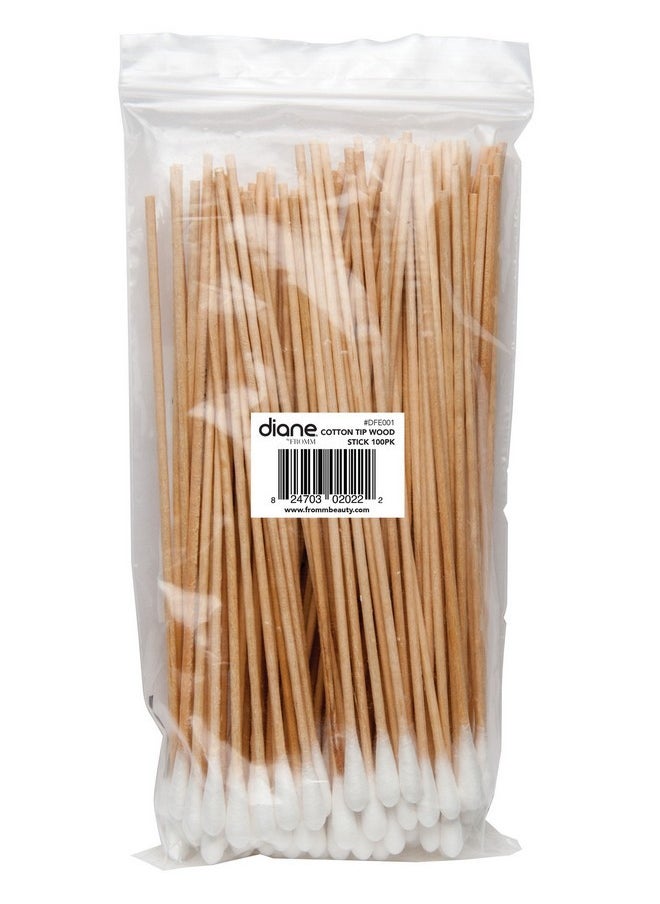 100Piece Cotton Tip Wood Stick