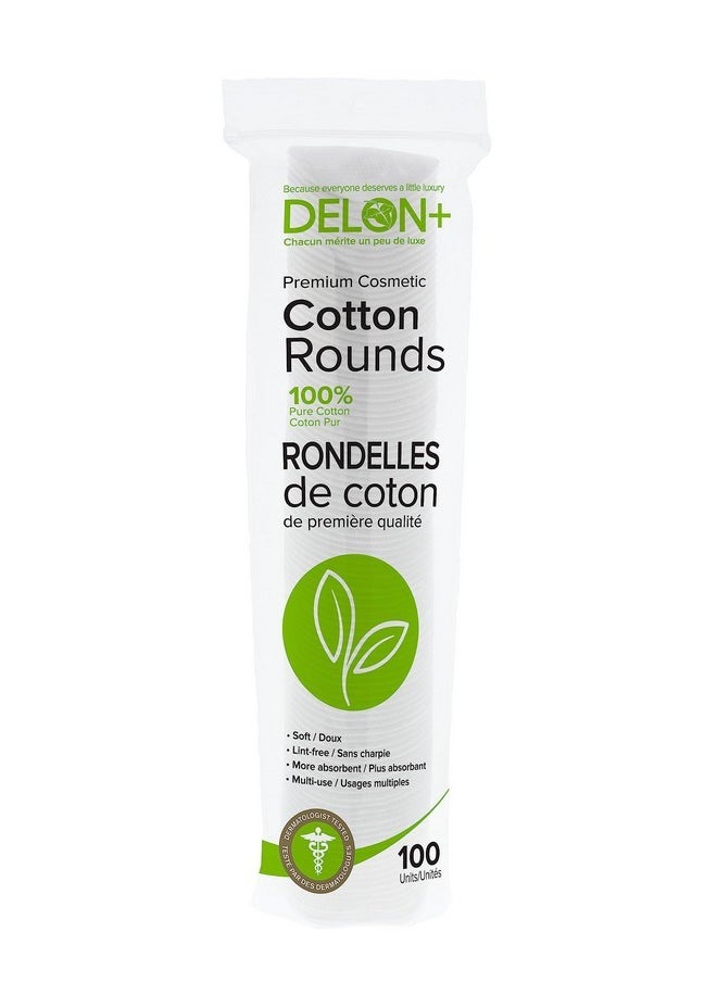 Premium Cosmetic Cotton Rounds, 100 Count