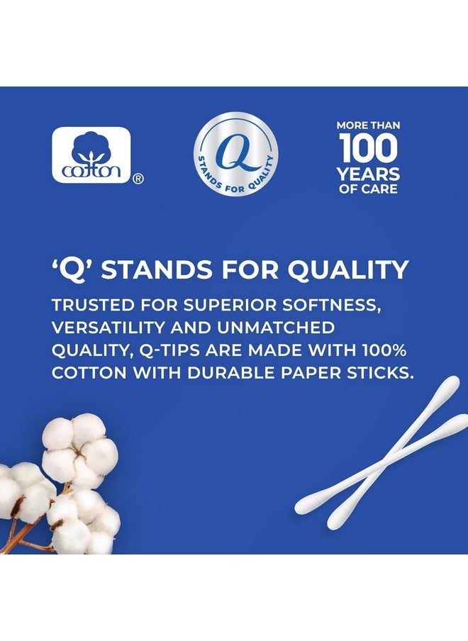 Cotton Swabs For Hygiene And Beauty Care Original Cotton Swab Made With 100% Cotton 500 Count, Pack Of 12