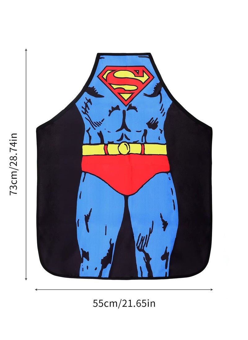 Funny Novelty Apron Kitchen Gift Xmas Cooking BBQ Party Apron for Men and Women Gift Superman Wonder Woman Aprons