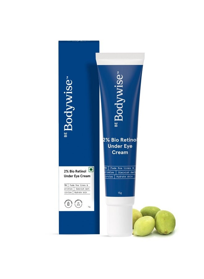 2% Bio Retinol Under Eye Cream 15G | With 2% Bio Retinol, 1% Niacinamide & 2% Kakadu Plum | Helps To Reduce Dark Circles, Fine Lines & Wrinkles, Puffed Eyes