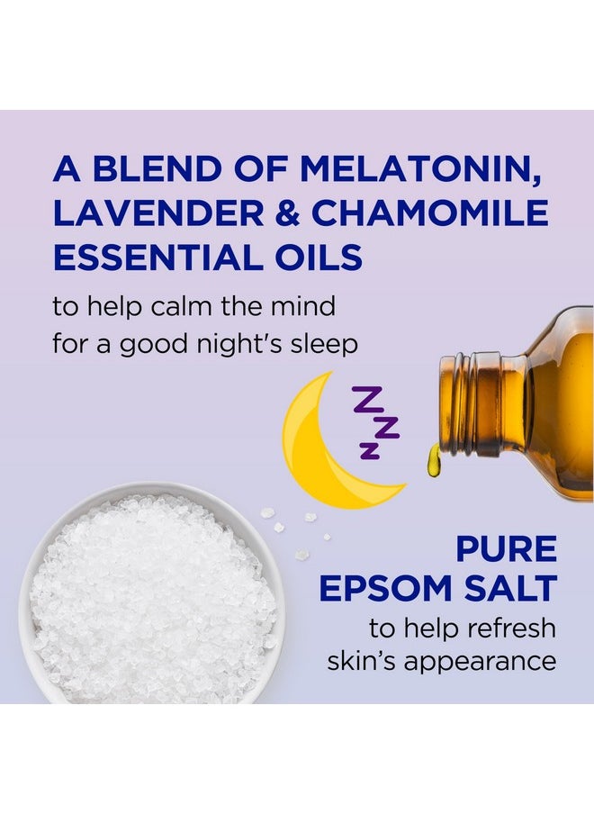 Foaming Bath With Pure Epsom Salt, Sleep Blend With Melatonin, Lavender & Chamomile Essential Oils, 34 Fl Oz (Pack Of 4) (Packaging May Vary)