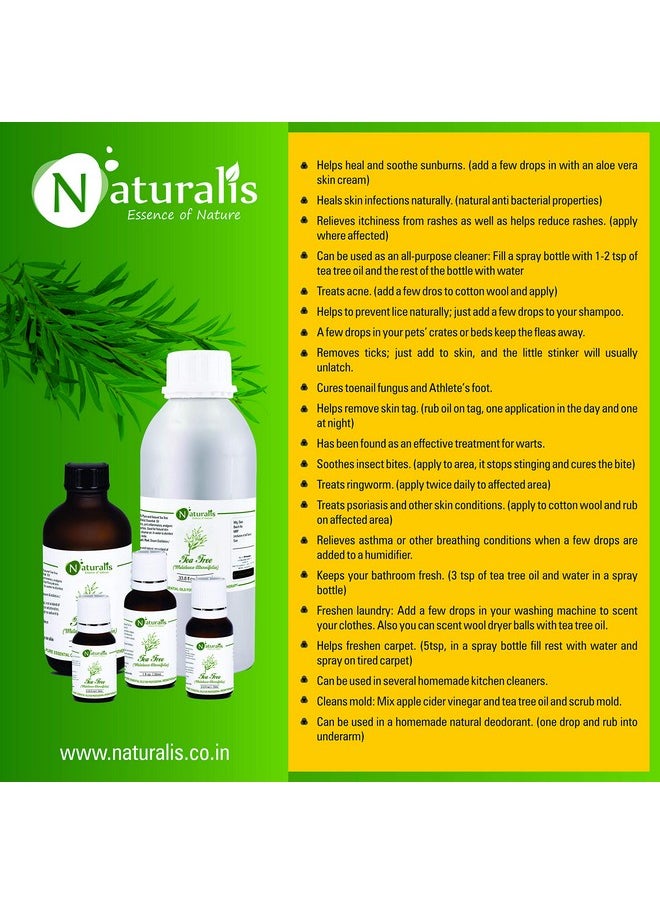 Essence Of Nature Tea Tree Essential Oil, For Acne, Pimples, Scars, Skin, Face, Hair Care & Anti-Dandruff - 1000Ml