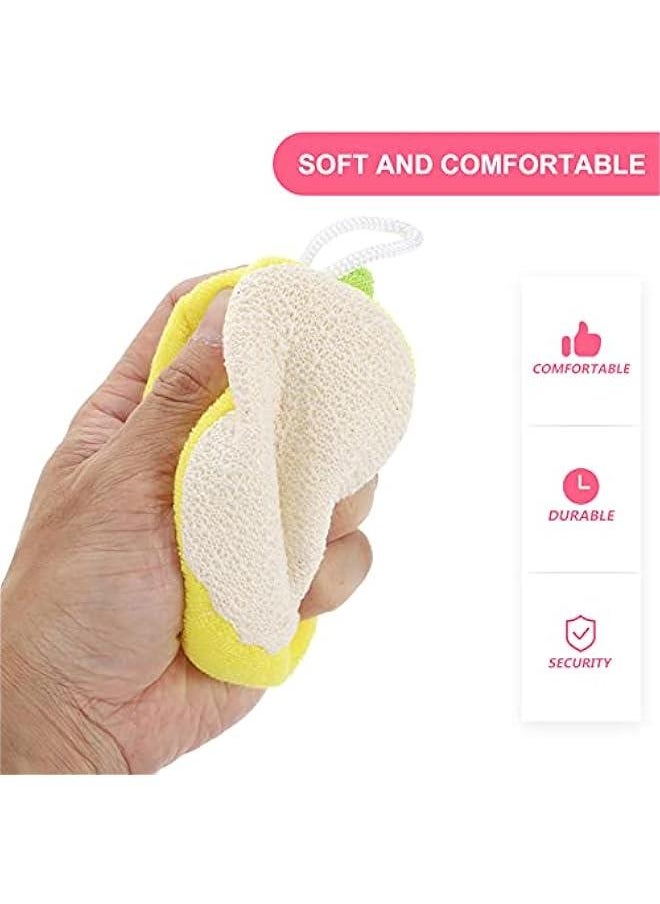 6Pcs Cute Fruit Bath Sponge Shower Pouf Cleaning Sponge Baby Bathing Sponge for Infant Shower Body Scrubber