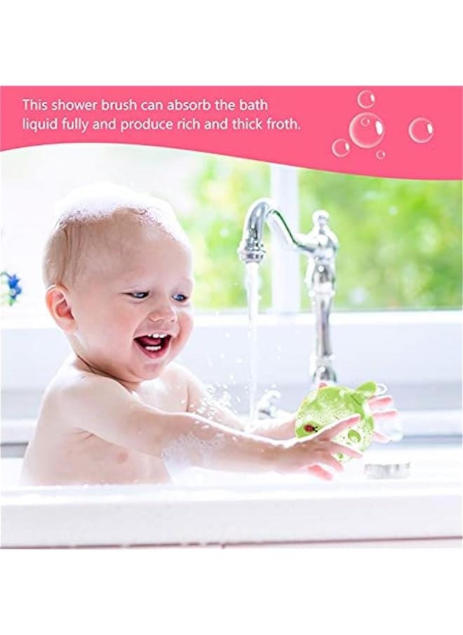6Pcs Cute Fruit Bath Sponge Shower Pouf Cleaning Sponge Baby Bathing Sponge for Infant Shower Body Scrubber