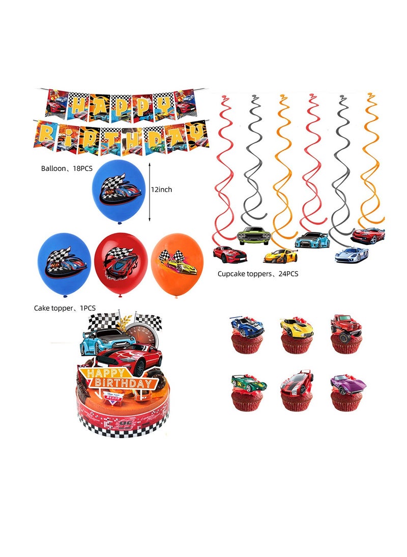 hot wheels car theme birthday party decoration tableware set disposable five-piece set