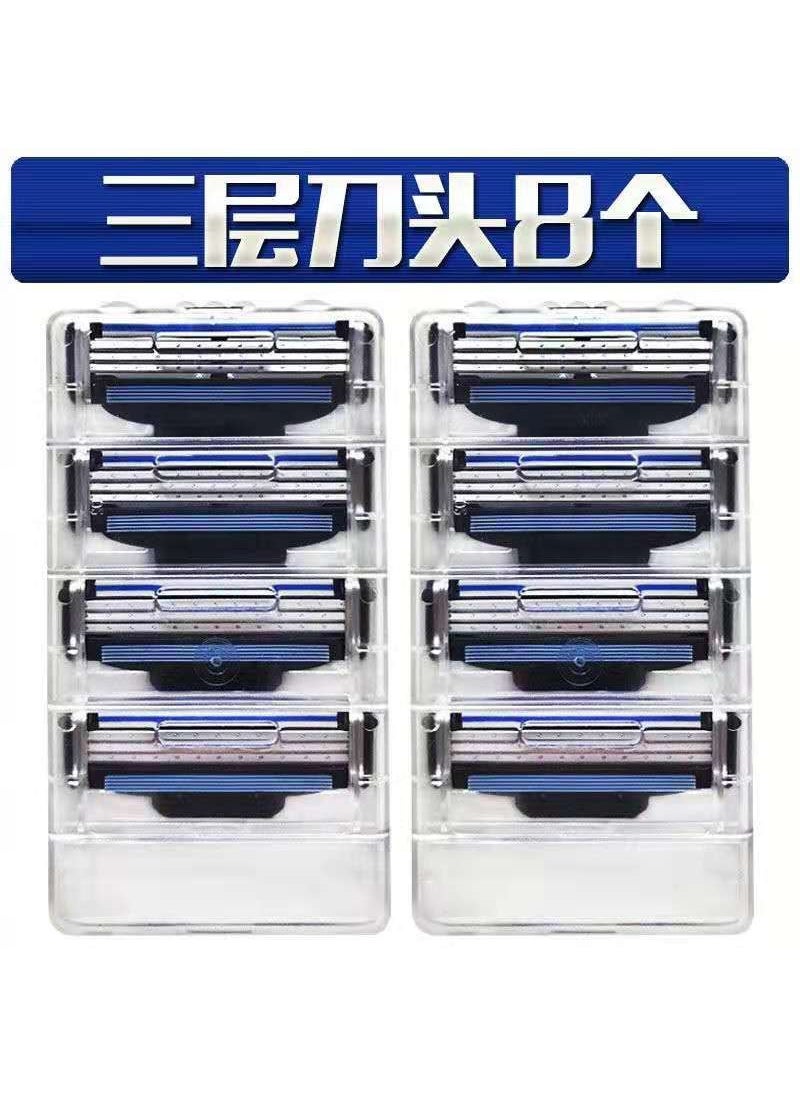 In stock free shipping 3-layer razor blade men's manual razor razor blade stainless steel old-fashioned razor head