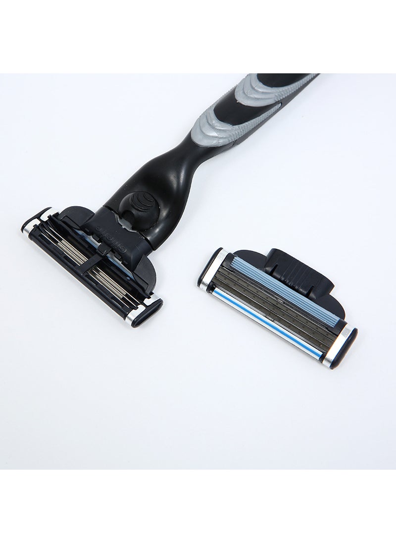 In stock free shipping 3-layer razor blade men's manual razor razor blade stainless steel old-fashioned razor head