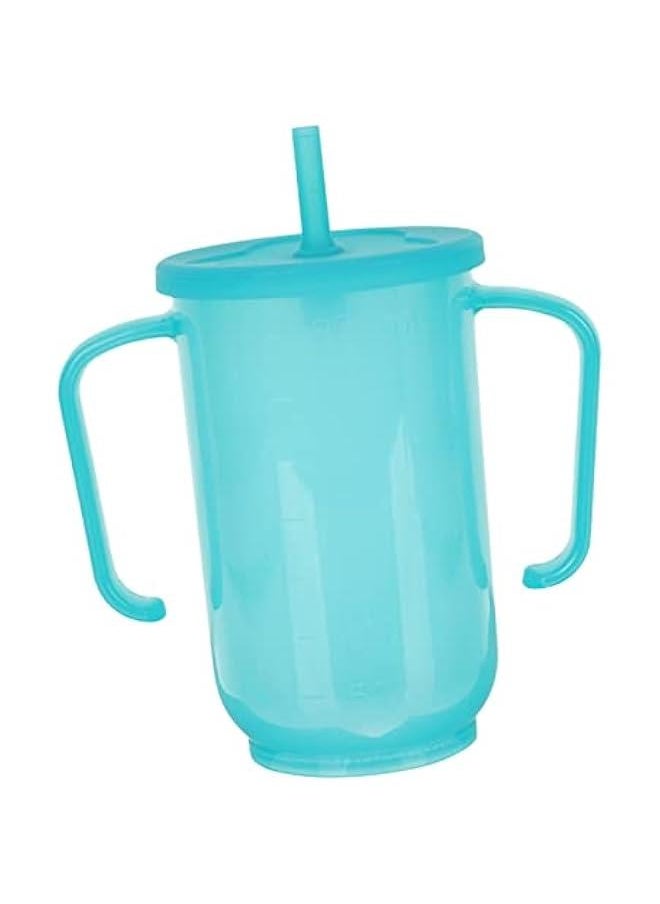 2pcs Drinking Cup for Disabled Patient Adult Sippy Cups Liquid Diet Feeding Mug Old People Hospital Cup with Lid and Straw Spill Proof Cups for Adults Patient Sippy Mug