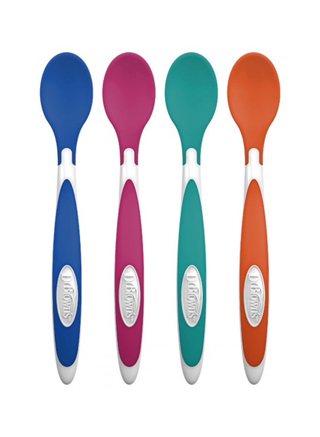 Pack Of 4 Tempcheck Temperature Color-Changing Spoons For Babies And Toddlers, Bpa Free