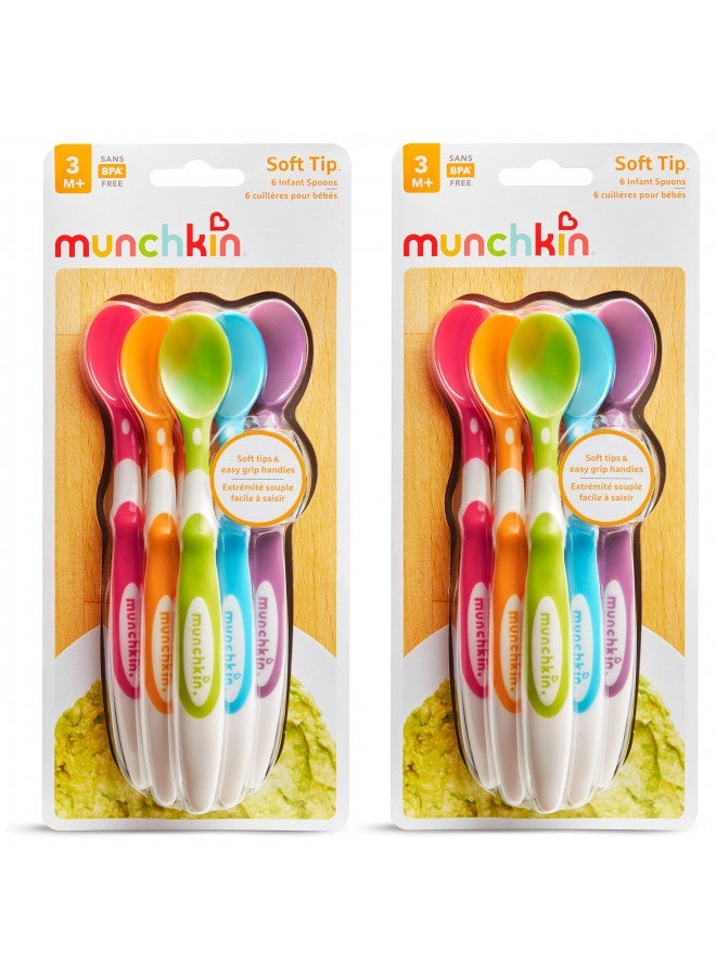 Pack Of 12 Soft Tip Infant Spoons 3 Months +, 2 X 6 Count