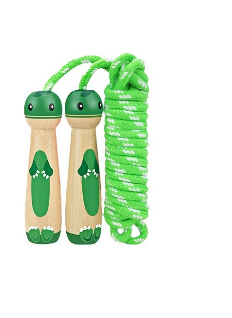 Childrens Rope Skipping Boys and Girls Primary School Students Kindergarten Sporting Goods Beginners Pushcard Adjustable Rope Skipping Wooden Toys little green dinosaur