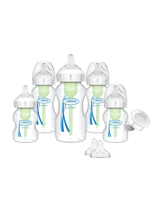 Anti-Colic Options+ Wide-Neck Bottle Essentials Gift Set And Natural Flow Level 2, Wide-Neck Baby Bottle Silicone Nipple, Medium Flow, 3m+, 100% Silicone, 2 Count