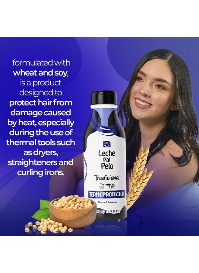 Hair Thermal Protectant Leave-In-Treatment With Natural Soy, Wheat And Aloe Vera, 14.9 Oz.