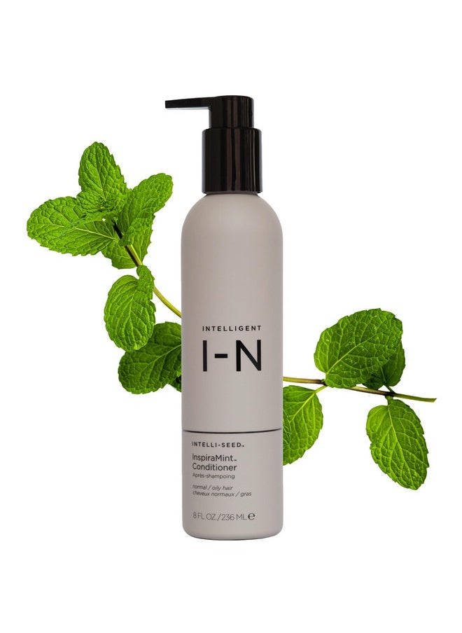 Inspiramint Conditioner, Invigorating Organic Mint Conditioner For Fine And Oily Hair With Peppermint Oil, Hydrating, Refreshing, Vegan, 8 Fl Oz